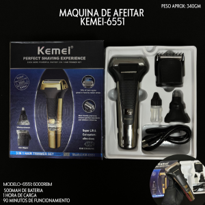 MAQUINA DE AFEITAR KEMEI-6551