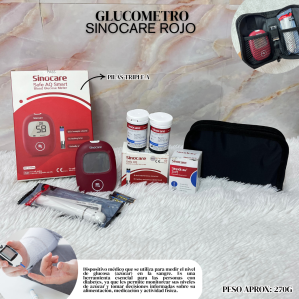 GLUCOMETRO SINOCARE ROJO