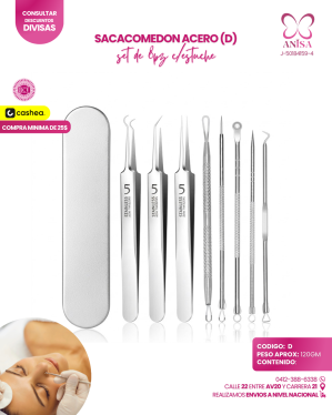 SACACOMEDON ACERO (D) SET X8PZ C/ESTUCHE